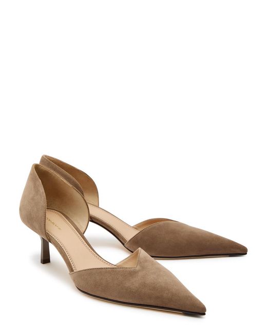 Victoria Beckham Brown Victoria Angle D'Orsay 55 Suede Pumps