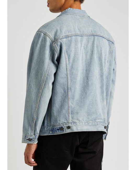 Light blue clearance distressed denim jacket