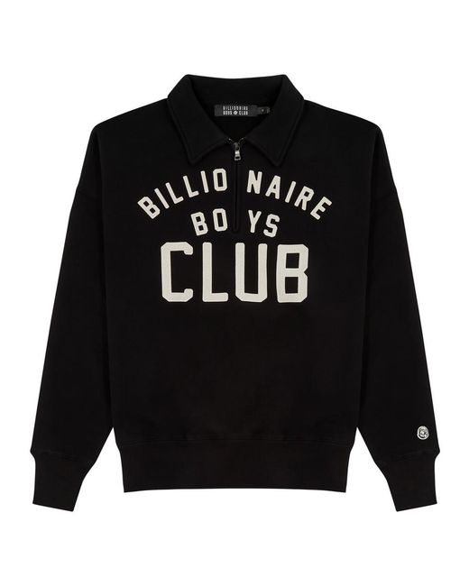 BBCICECREAM Black Logo-print Half-zip Cotton Sweatshirt for men