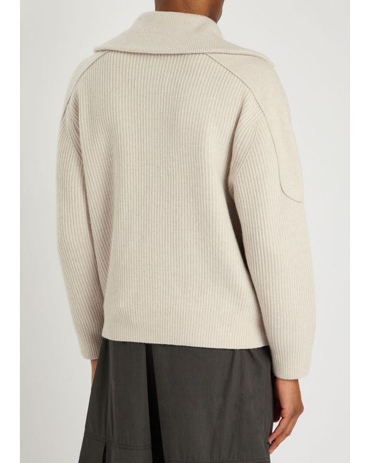 Moose Knuckles Natural Colson Ribbed Wool Sweatshirt for men