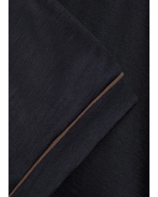 Herno Blue Wool-Jersey Polo Shirt for men