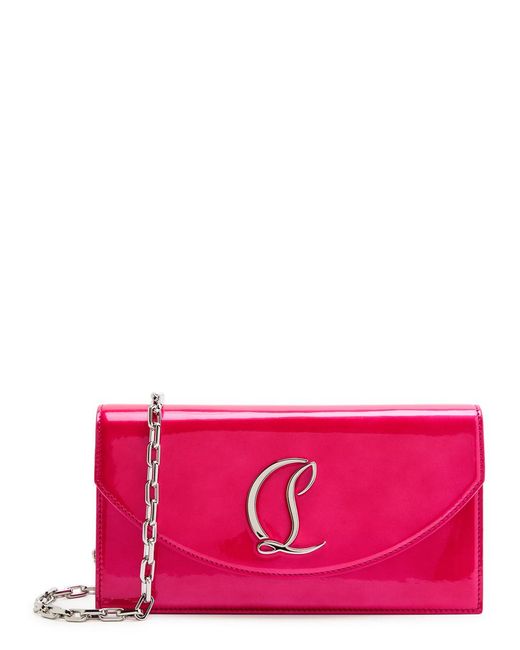 Christian Louboutin Pink Pearlescent Patent Leather Clutch