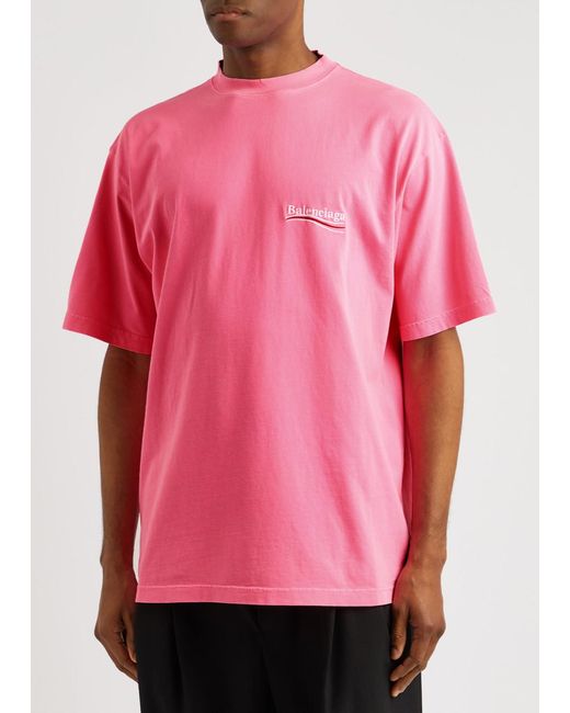 Balenciaga pink clearance logo t shirt