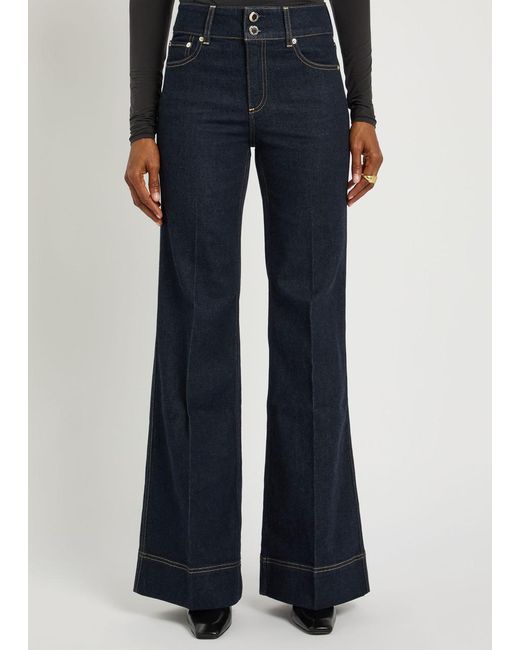 Alice + Olivia Blue Perfect Wide-Leg Jeans