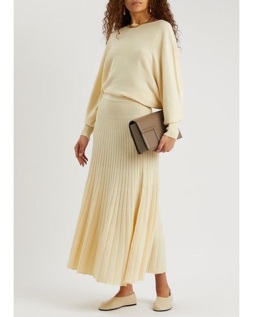 Palmer//Harding Natural Hazy Knitted Midi Dress