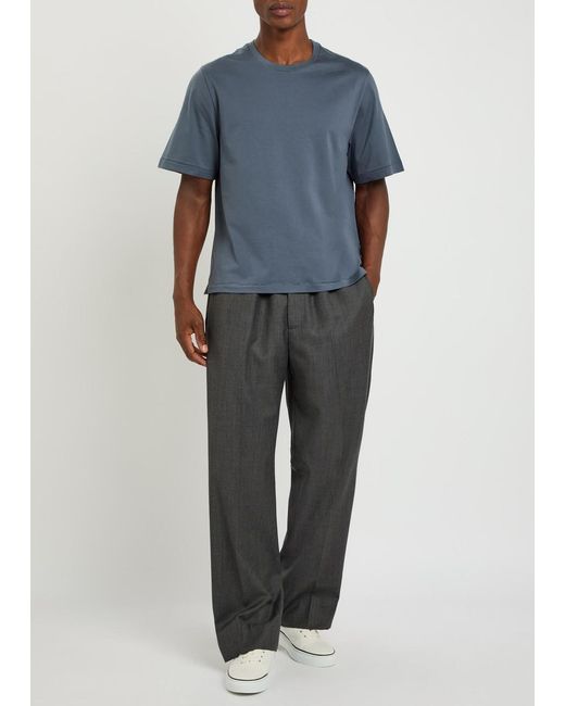 Officine Generale Blue Bara Cotton T-Shirt for men