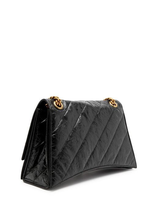 Balenciaga Black Crush Medium Quilted Leather Shoulder Bag