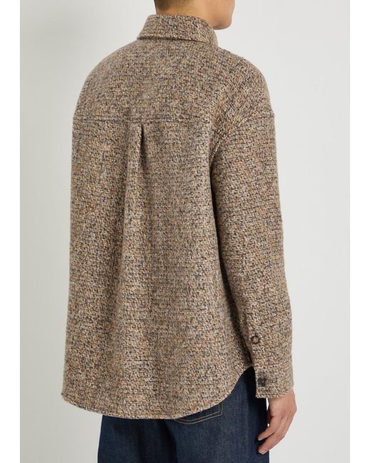 Loewe Natural Logo-Appliquéd Patterned Wool-Blend Jacket for men