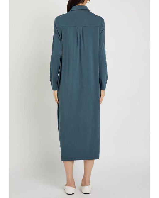 midi shirt dress short sleeve Button Up Short Sleeve Midi Dress Rust / S