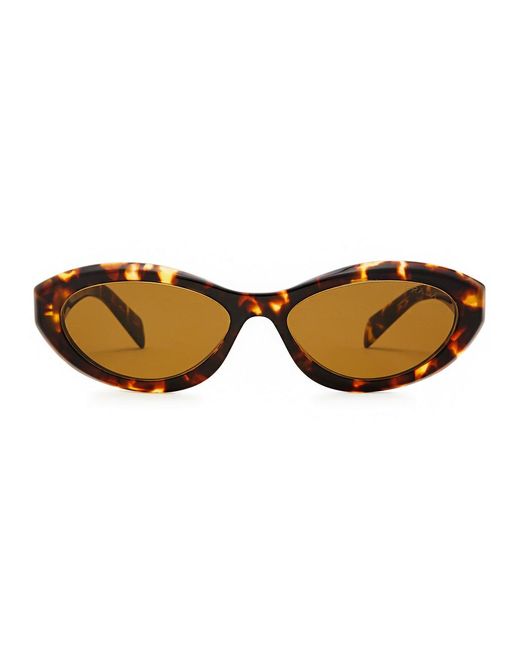 Prada Brown Oval-frame Sunglasses