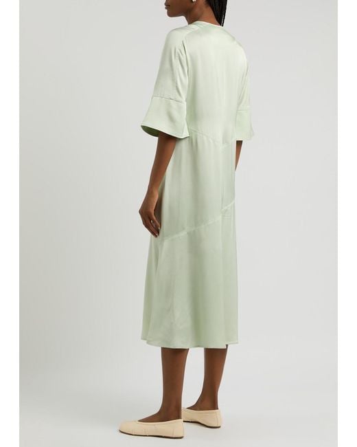 Day Birger et Mikkelsen Green Camilla Satin Midi Dress