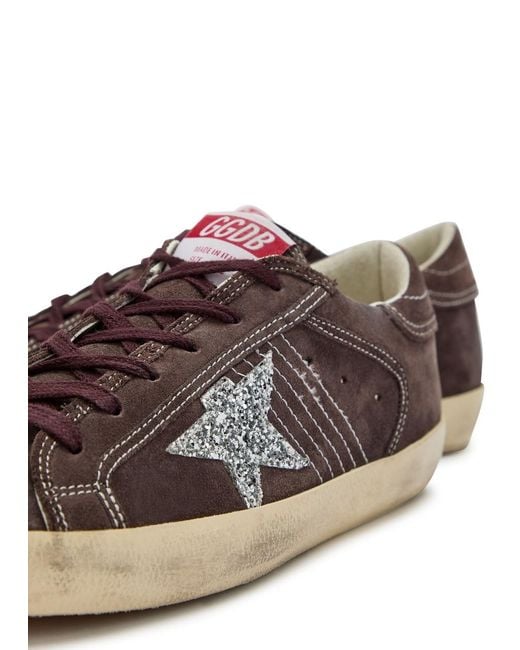 Golden Goose Deluxe Brand Brown Super-Star Glittered Suede Sneakers