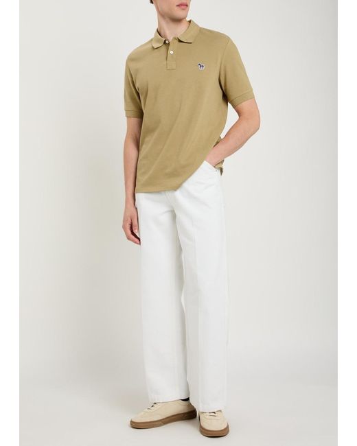 Paul Smith Yellow Appliquéd Piqué Cotton Polo Shirt for men
