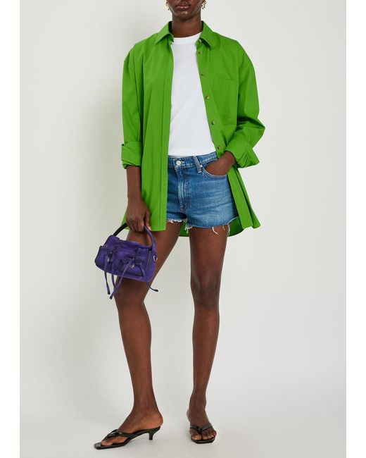 Mother Blue The Dodger Fray Denim Shorts