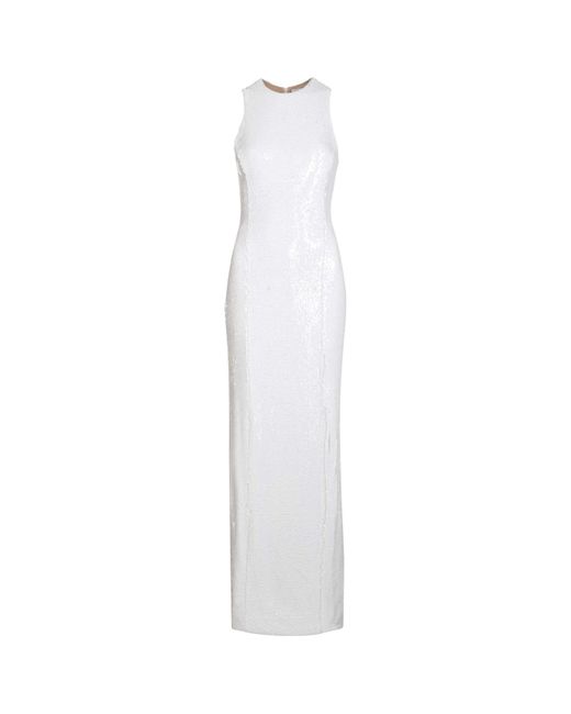 Galvan White Cannes Sequin Gown