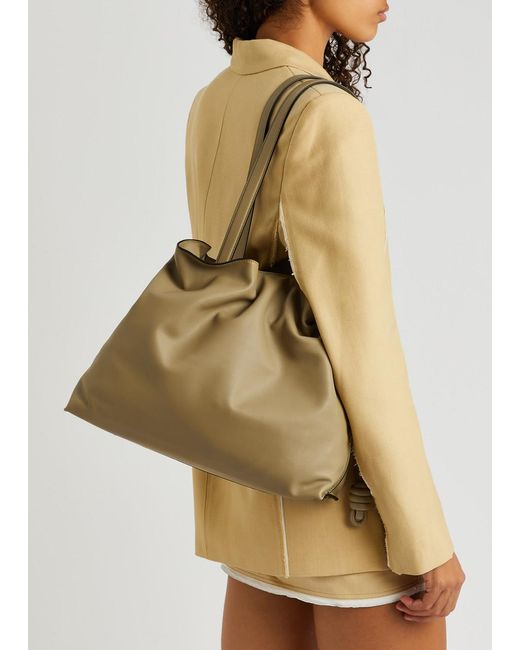 Loewe Natural Flamenco Large Leather Shoulder Bag