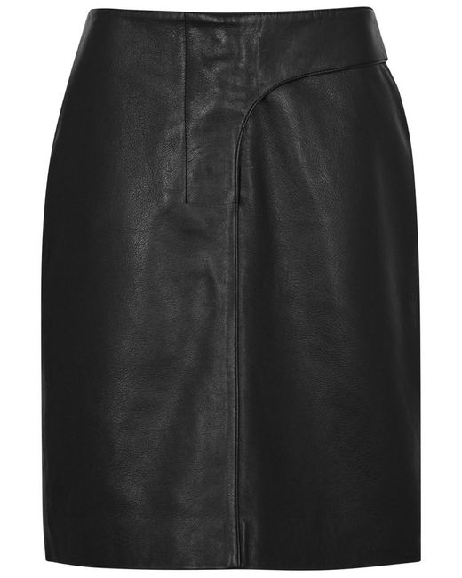 Jacquemus Black La Jupe Obra Cuir Leather Skirt