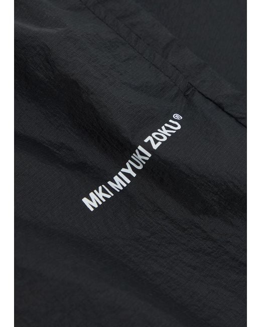 MKI Miyuki-Zoku Black Hyperlight Logo-Print Shell Shorts for men
