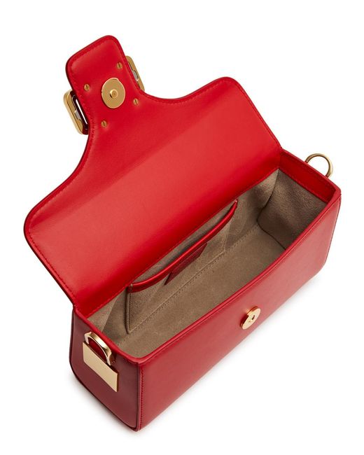 Lanvin Red Pencil Cat Nano Leather Top Handle Bag