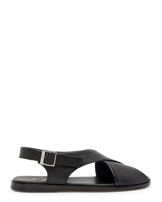 GRENSON Black Micah Leather Sandals for men