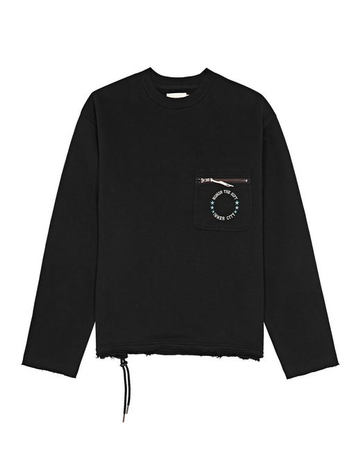 Honor The Gift Black Logo-Embroidered Cotton Sweatshirt for men