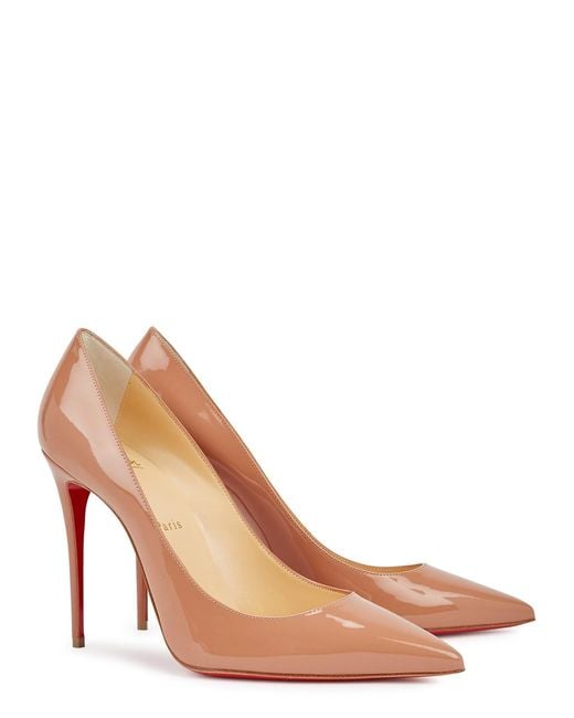 Christian Louboutin Brown Kate 100 Patent Leather Pumps