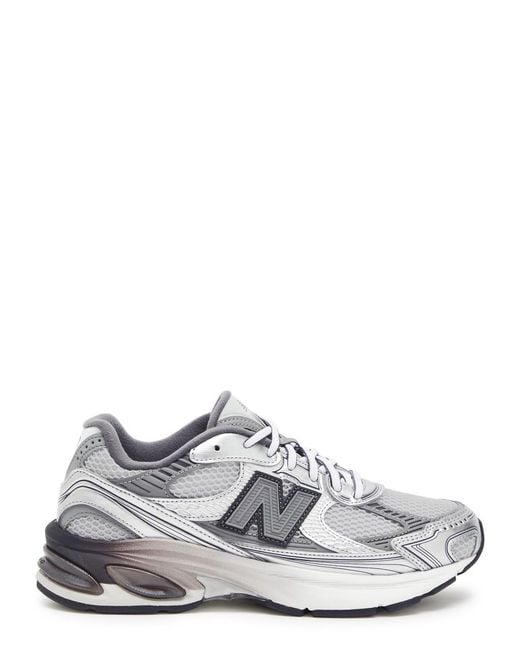 New Balance White 2010 Metallic Mesh Sneakers