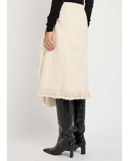 Isabel Marant Natural Galla Asymmetric Cotton And Linen-Blend Midi Wrap Skirt