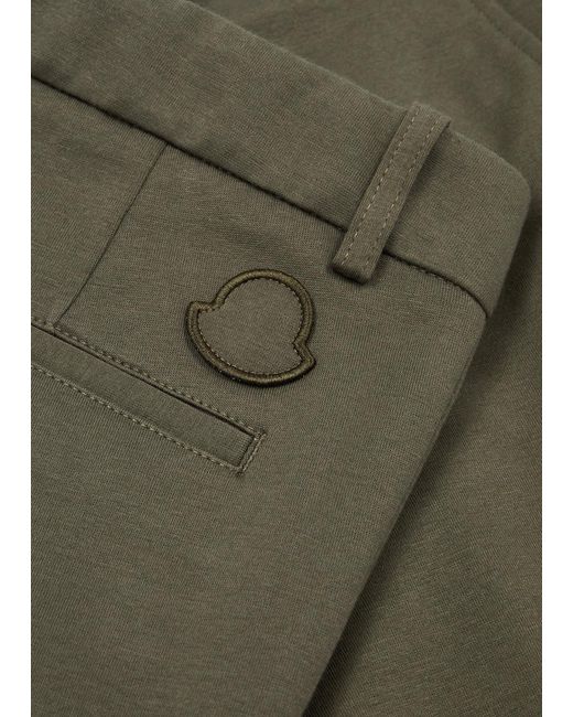 Moncler Green Tapered Jersey Trousers for men