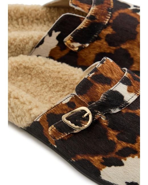 Ancient Greek Sandals Brown Vasilitsa Cow-Print Pony-Hair Mules