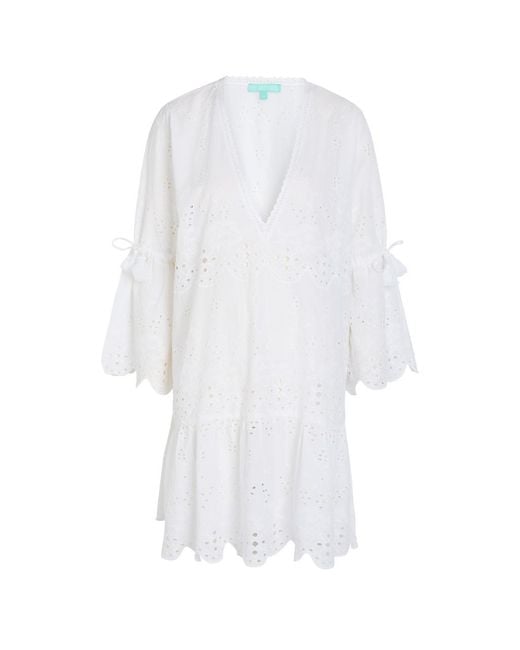 Melissa Odabash White May Embroidered Cotton Mini Dress