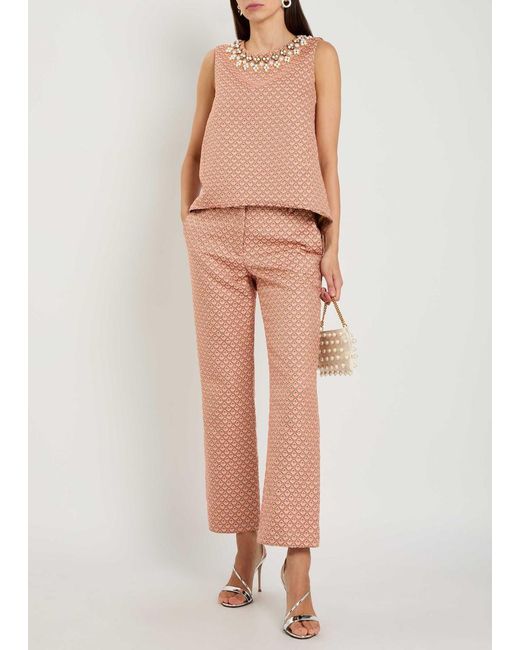 LaDoubleJ Pink 24/7 Tulip-Jacquard Trousers