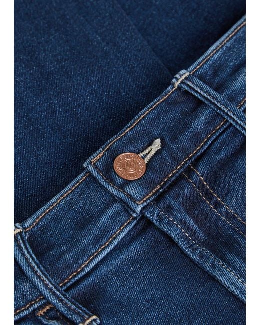 Mother Blue The Hustler Ankle Flared-Leg Jeans