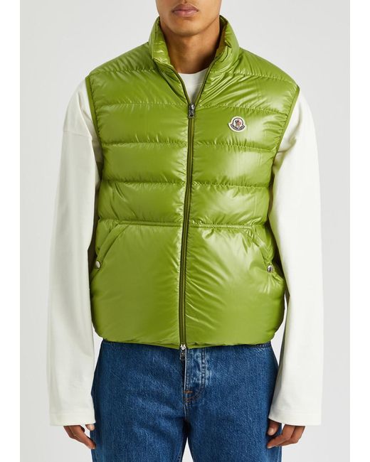 Moncler Green Aube Quilted Shell Gilet for men
