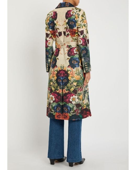 Alice + Olivia Multicolor Joelle Floral-Print Belted Coat