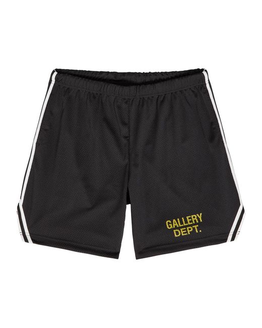 GALLERY DEPT. Black Striped Mesh Shorts for men