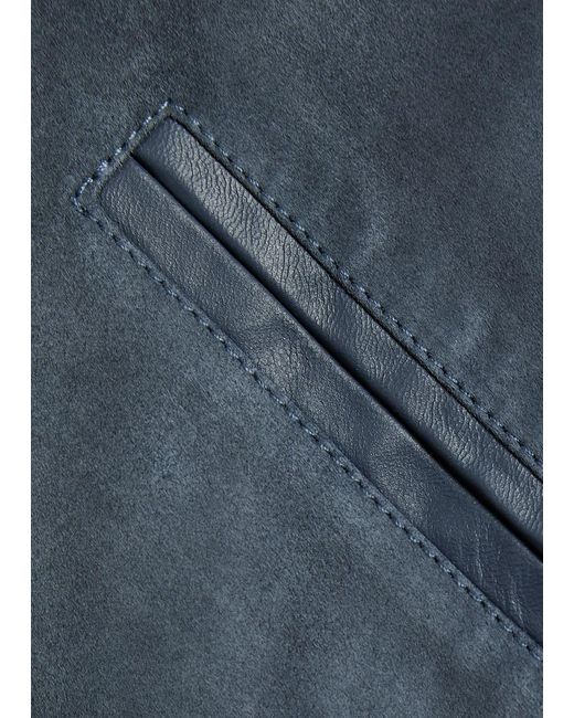 Valstar Blue Evans Suede Bomber Jacket for men