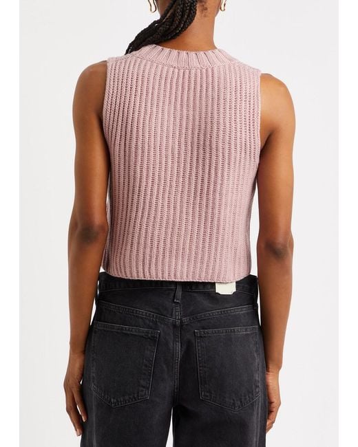 Weekend by Maxmara Pink Palchi Cropped Knitted Vest
