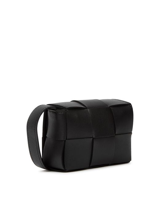 Bottega Veneta Black Candy Cassette Intrecciato Mini Leather Cross-Body Bag