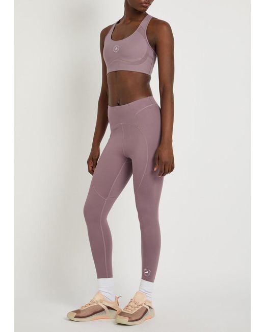 Stella McCartney Purple Adidas X 7/8 Stretch-Jersey Cropped Leggings
