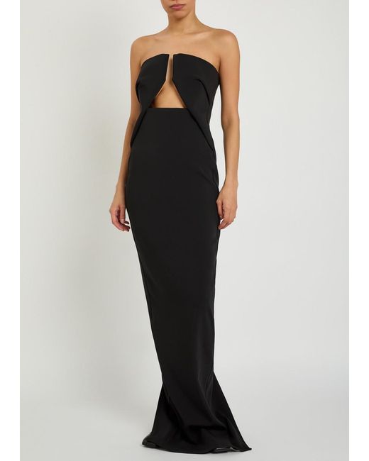 Rick Owens Black Prong Cut-Out Crepe Gown