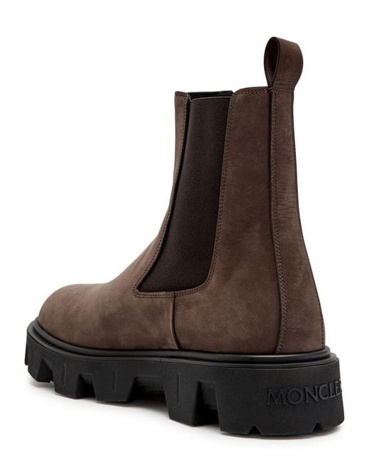 Moncler Brown Peak City Suede Chelsea Boots for men