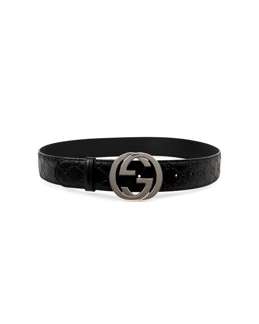 Gucci Black Gg Monogrammed Belt for men