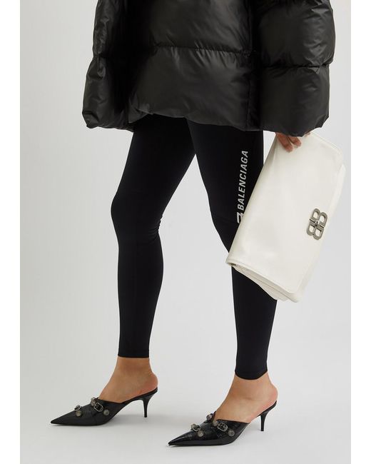 Balenciaga Natural Soft Flap Leather Shoulder Bag