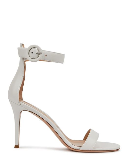 Gianvito Rossi Metallic Portofino 85 Leather Sandals