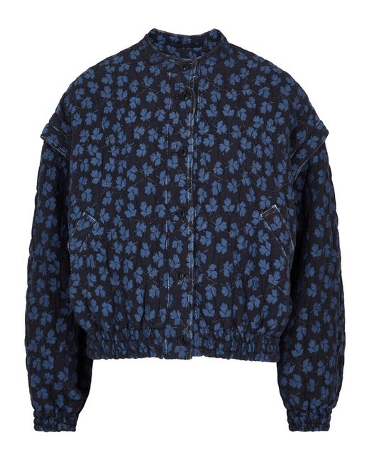 YMC Blue Jordan Floral-print Quilted Jacket