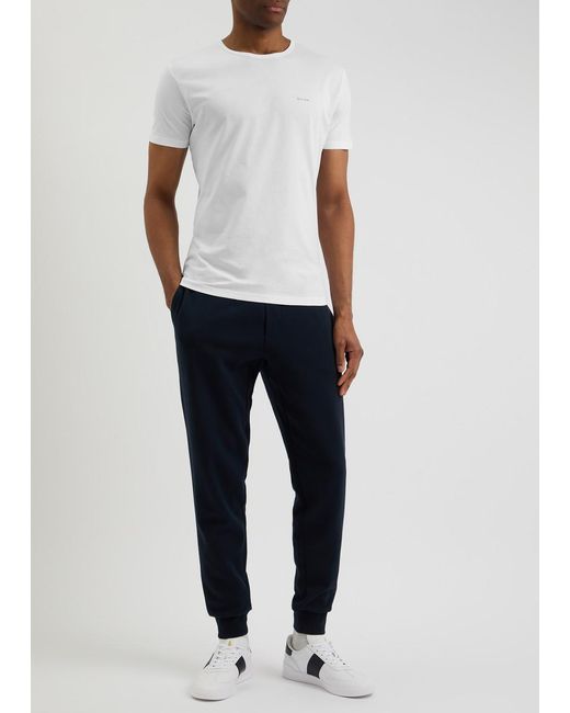Paul Smith White Logo-Print Cotton T-Shirt for men