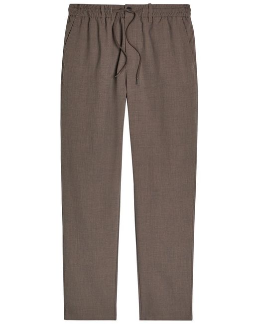 Les Deux Brown Como Drawstring Tapered-Leg Woven Trousers for men