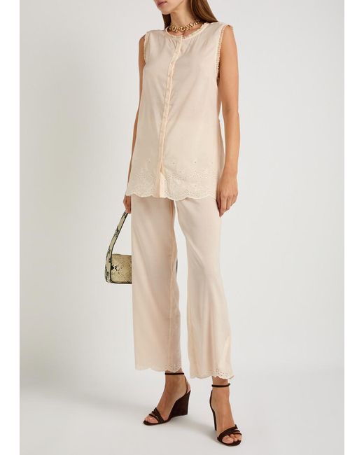 Reformation Natural Willa Cotton-Blend Top And Trousers Set