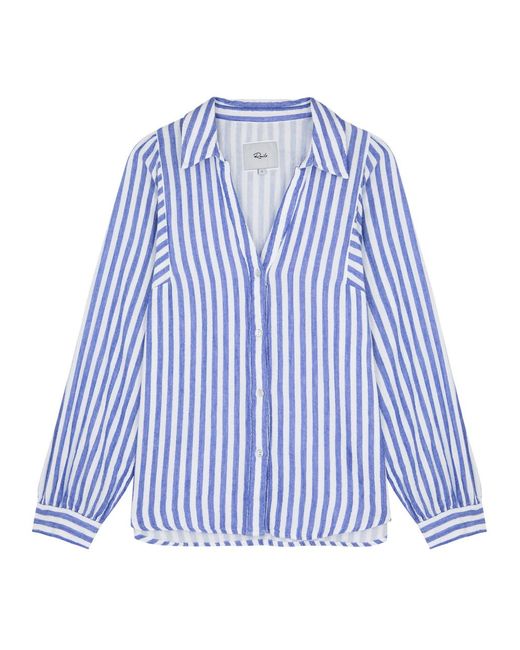 Rails Blue Lo Striped Cotton Shirt